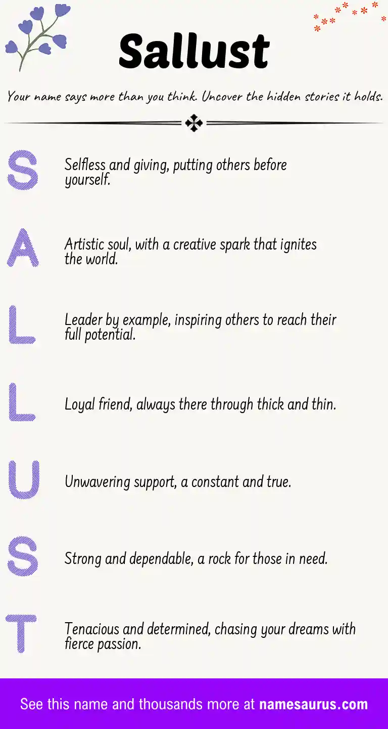 Acrostic poem about Sallust.