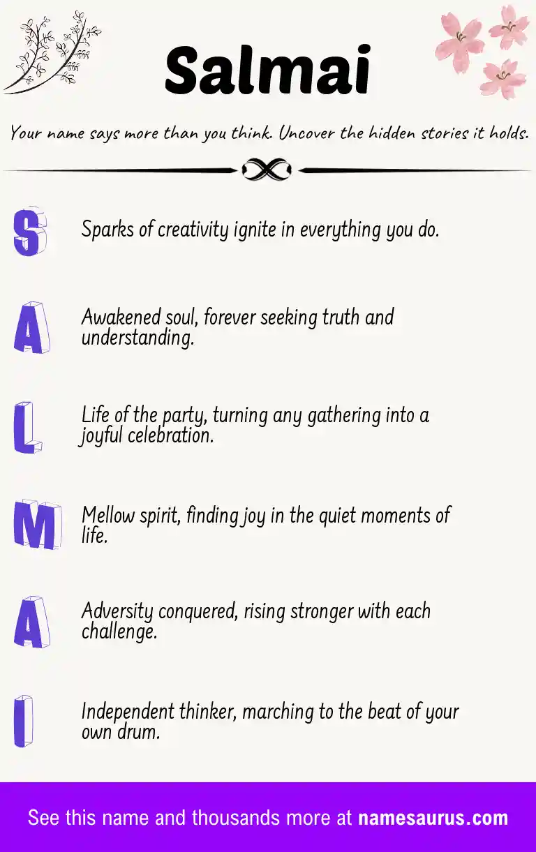 Acrostic poem about Salmai.