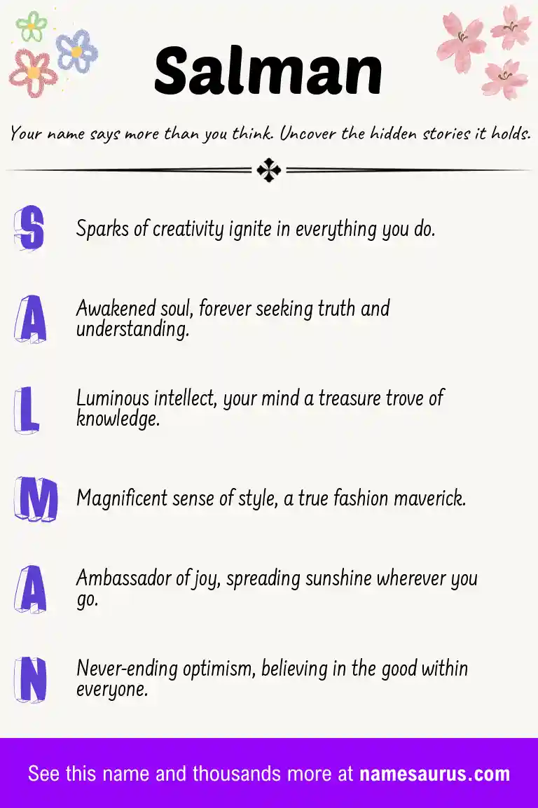 Acrostic poem about Salman.