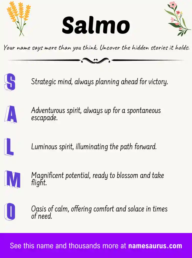 Acrostic poem about Salmo.