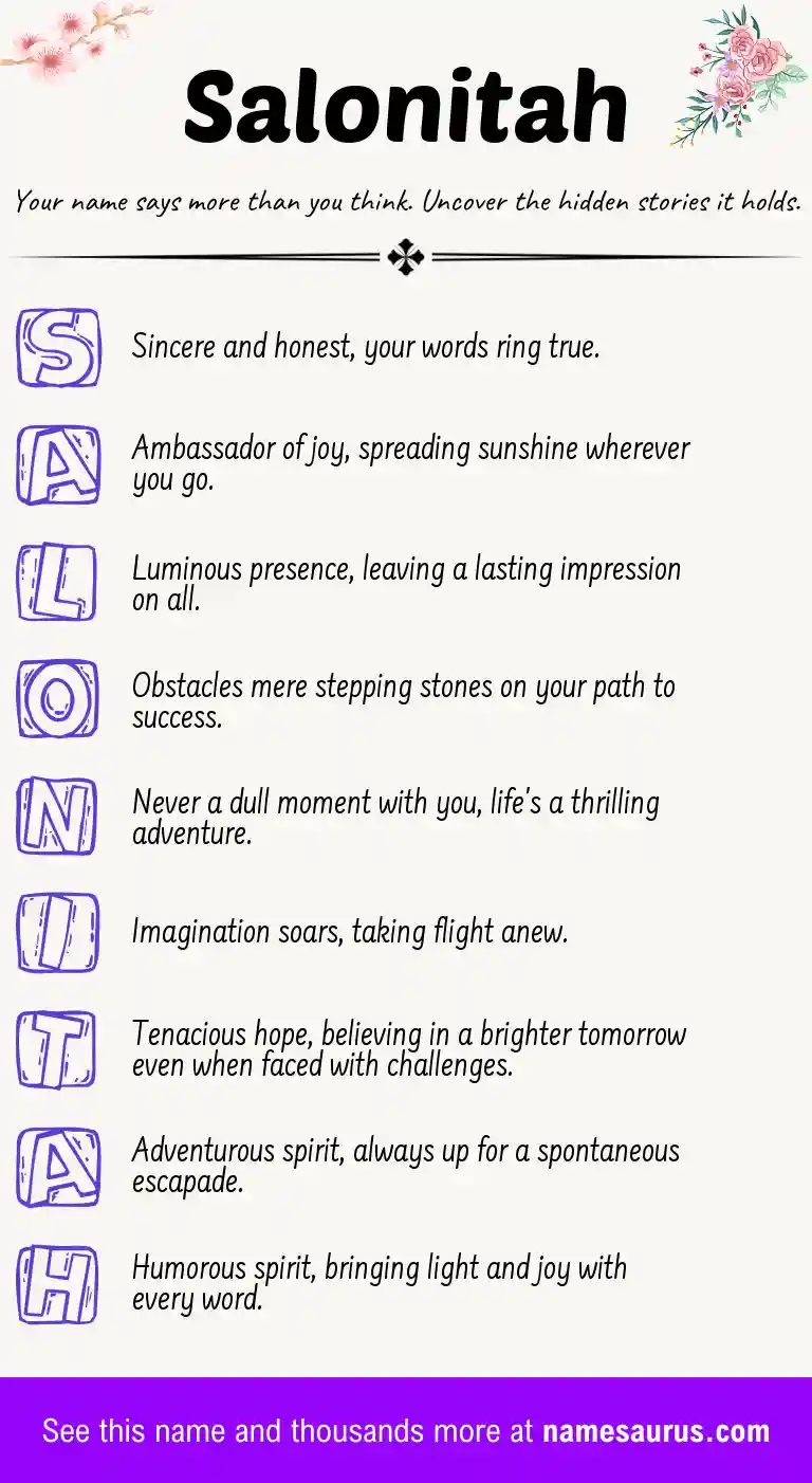 Acrostic poem about Salonitah.