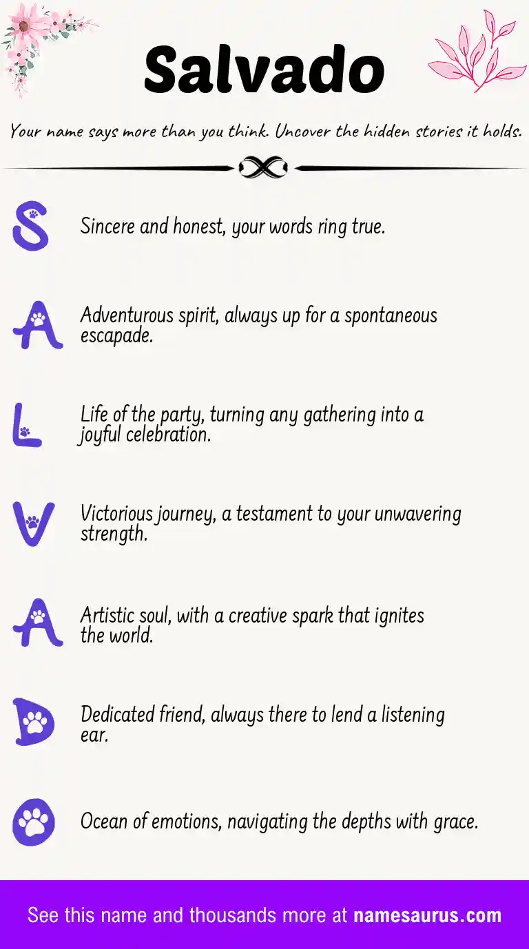 Acrostic poem about Salvado.