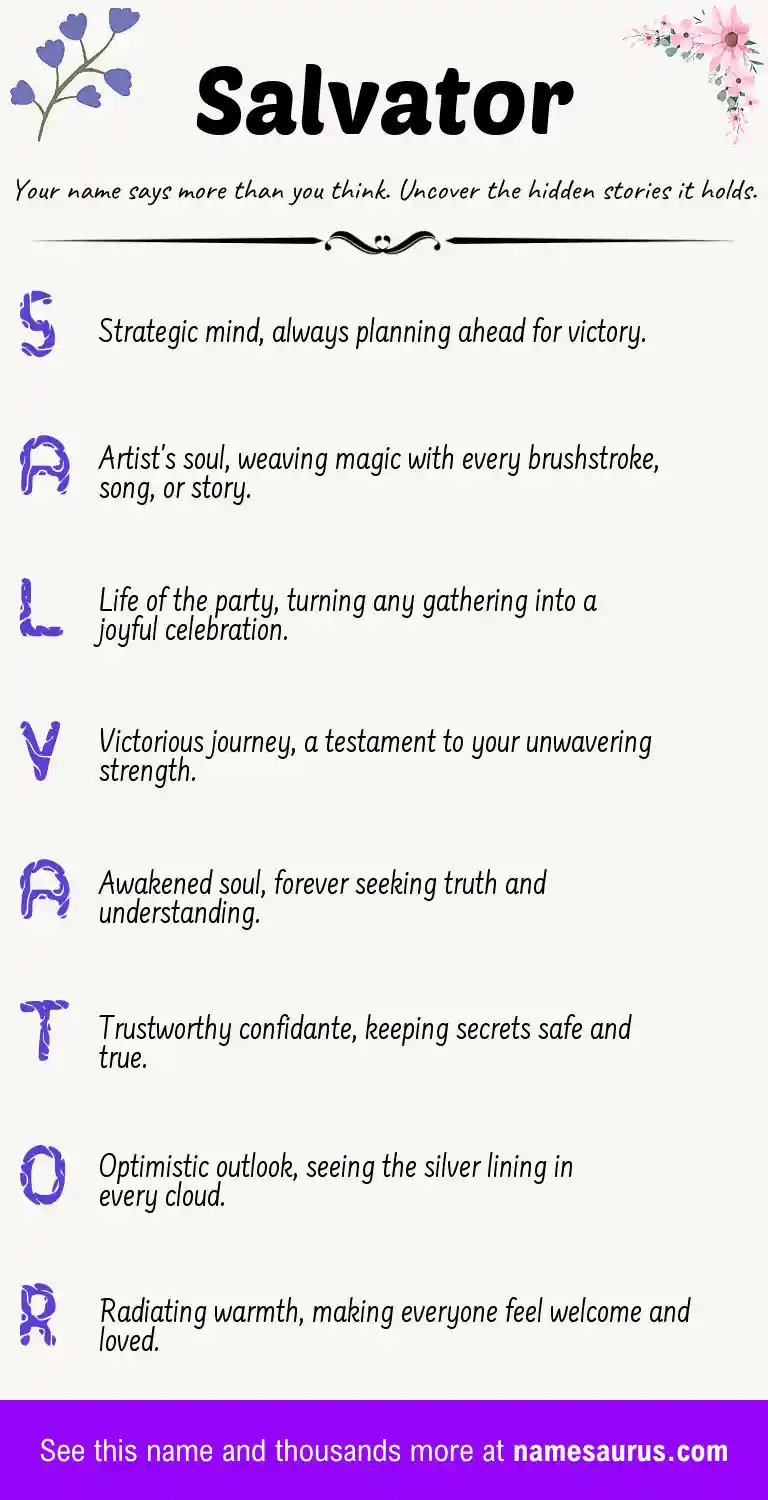Acrostic poem about Salvator.