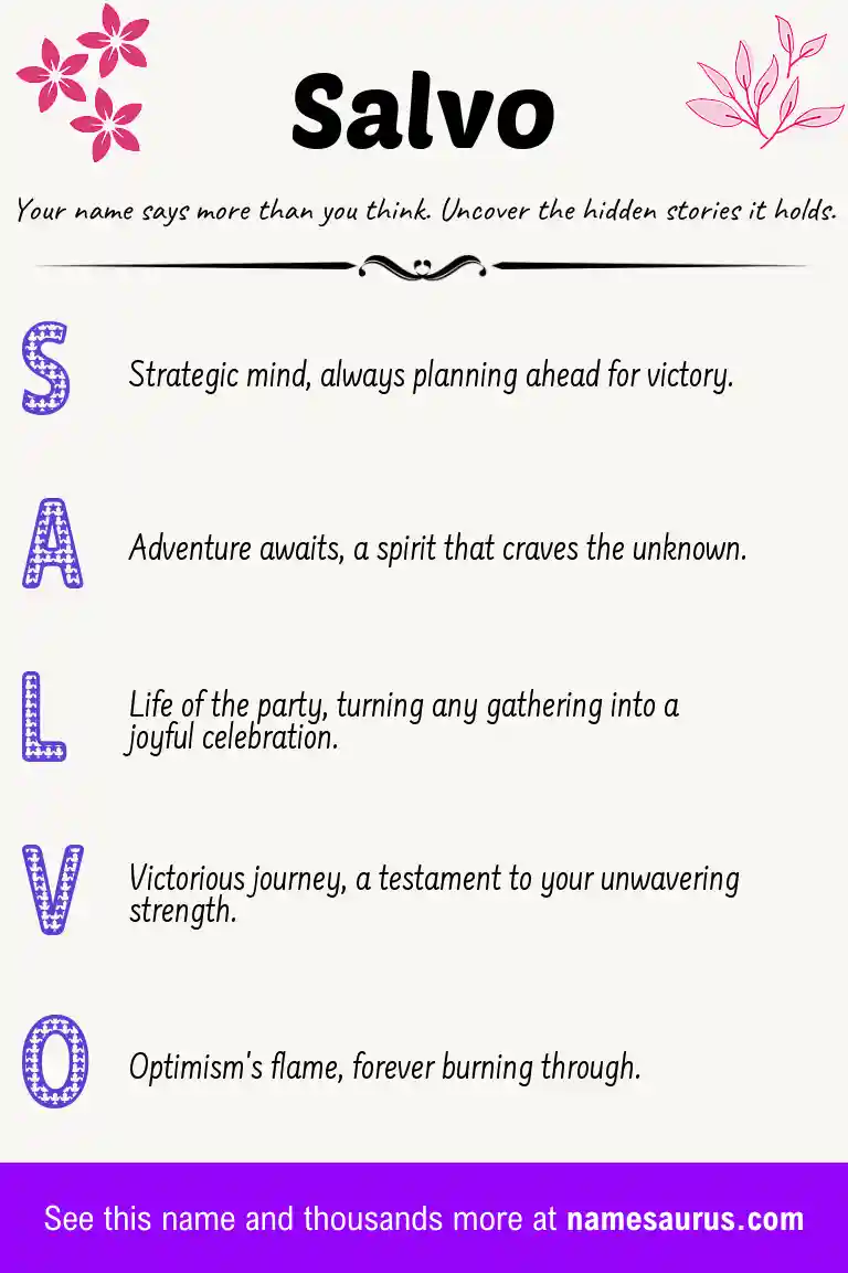 Acrostic poem about Salvo.