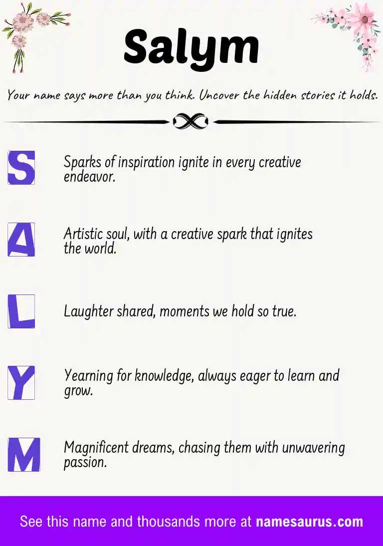 Acrostic poem about Salym.