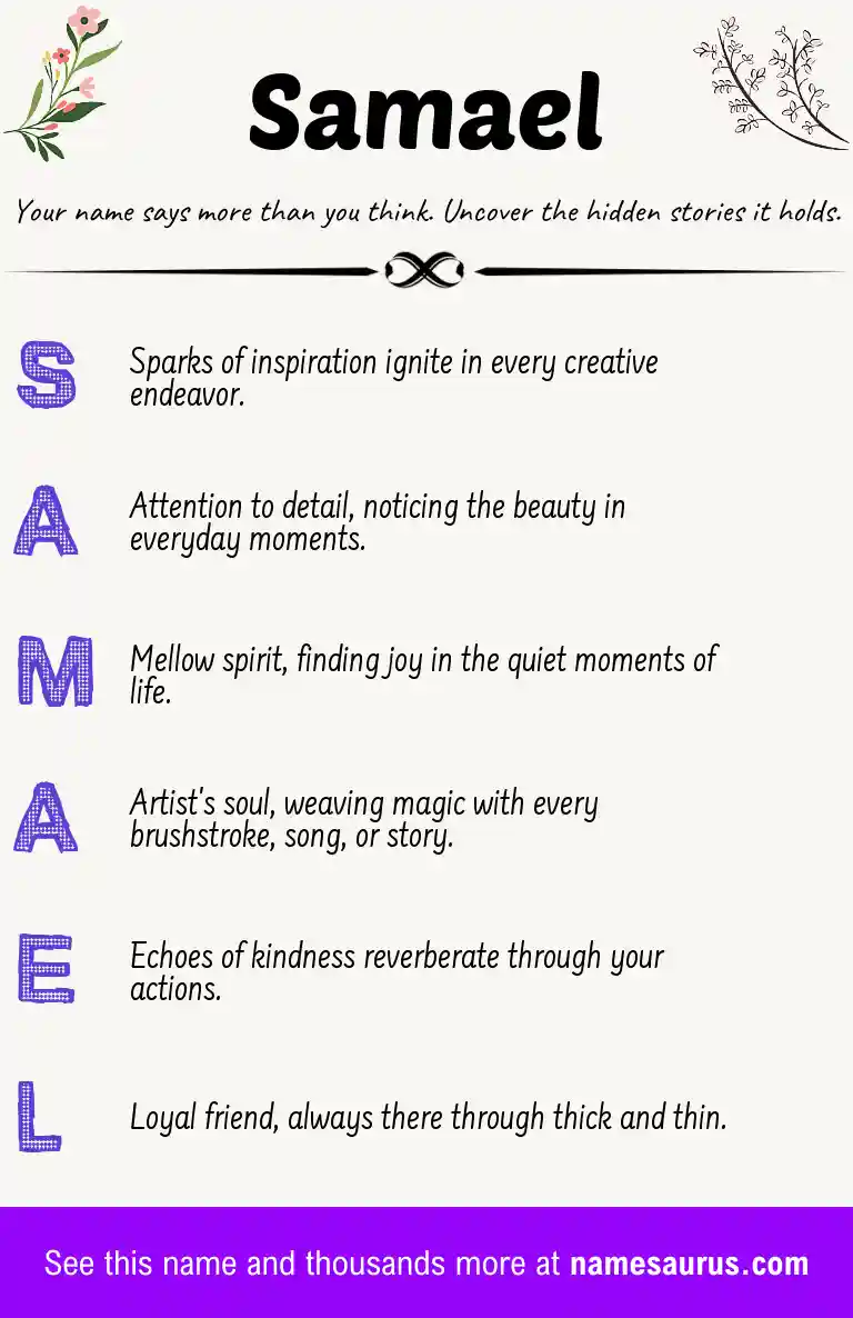 Acrostic poem about Samael.