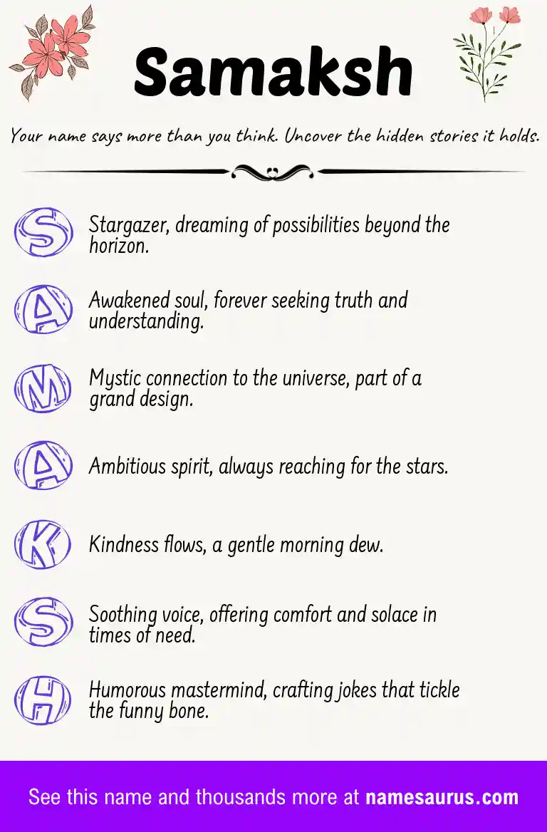 Acrostic poem about Samaksh.