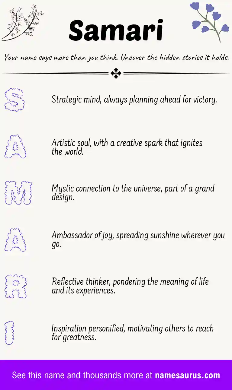 Acrostic poem about Samari.