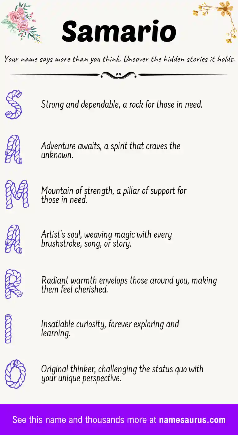 Acrostic poem about Samario.