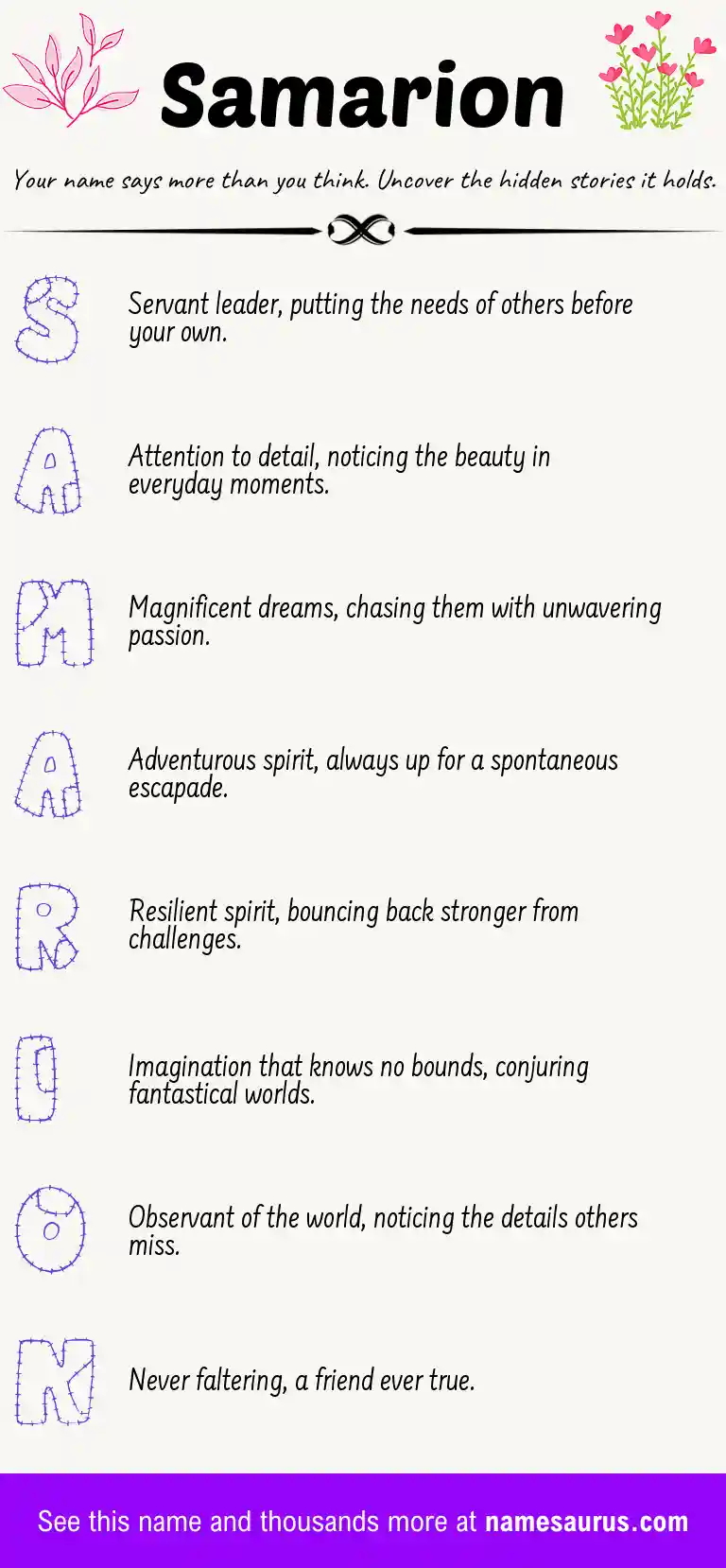 Acrostic poem about Samarion.