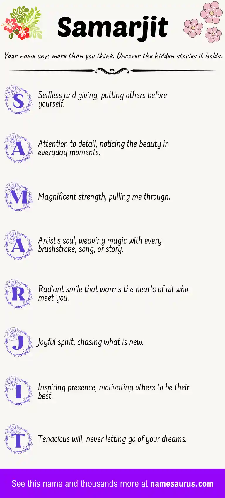 Acrostic poem about Samarjit.