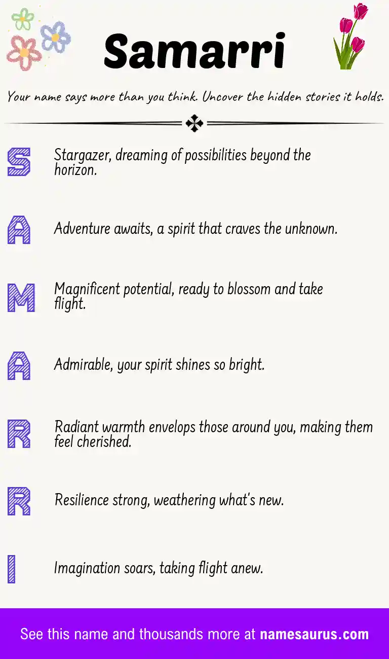Acrostic poem about Samarri.