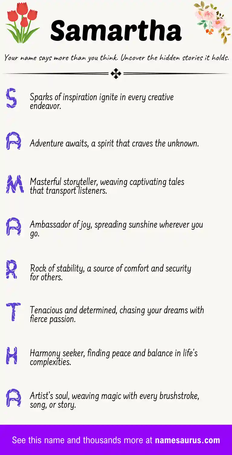 Acrostic poem about Samartha.