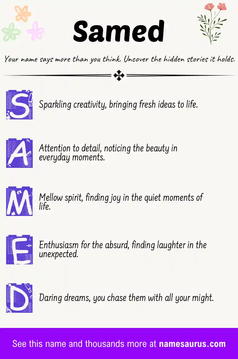 Acrostic poem about Samed.
