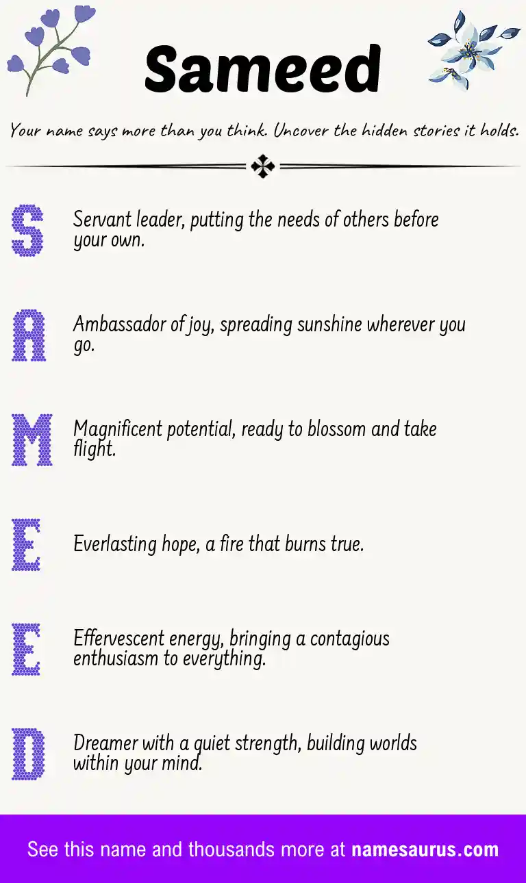 Acrostic poem about Sameed.
