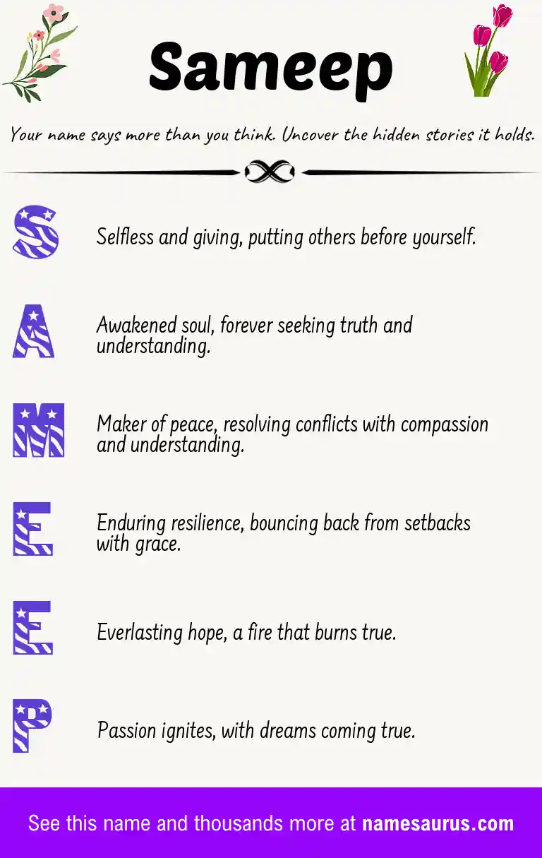 Acrostic poem about Sameep.