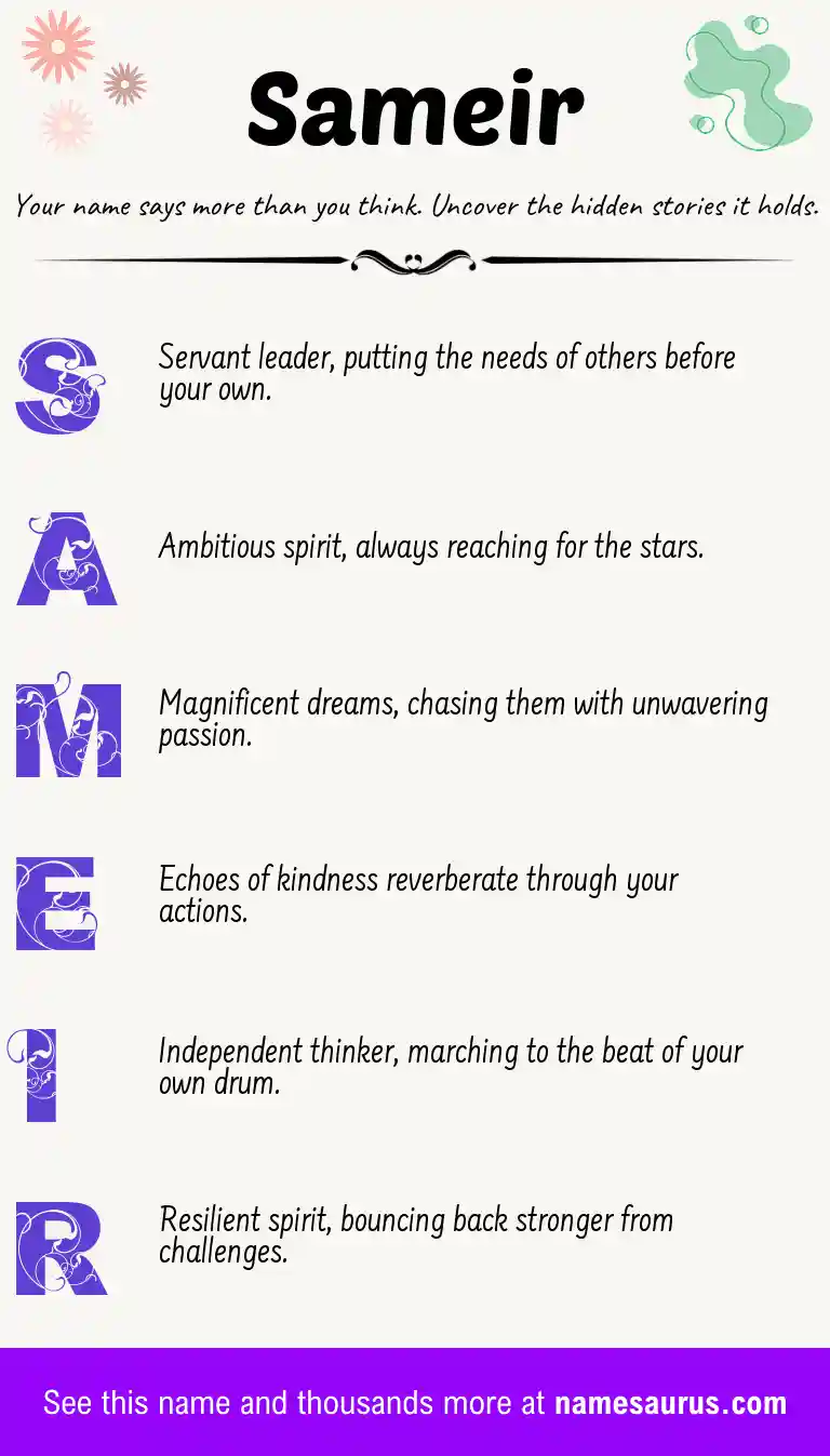 Acrostic poem about Sameir.