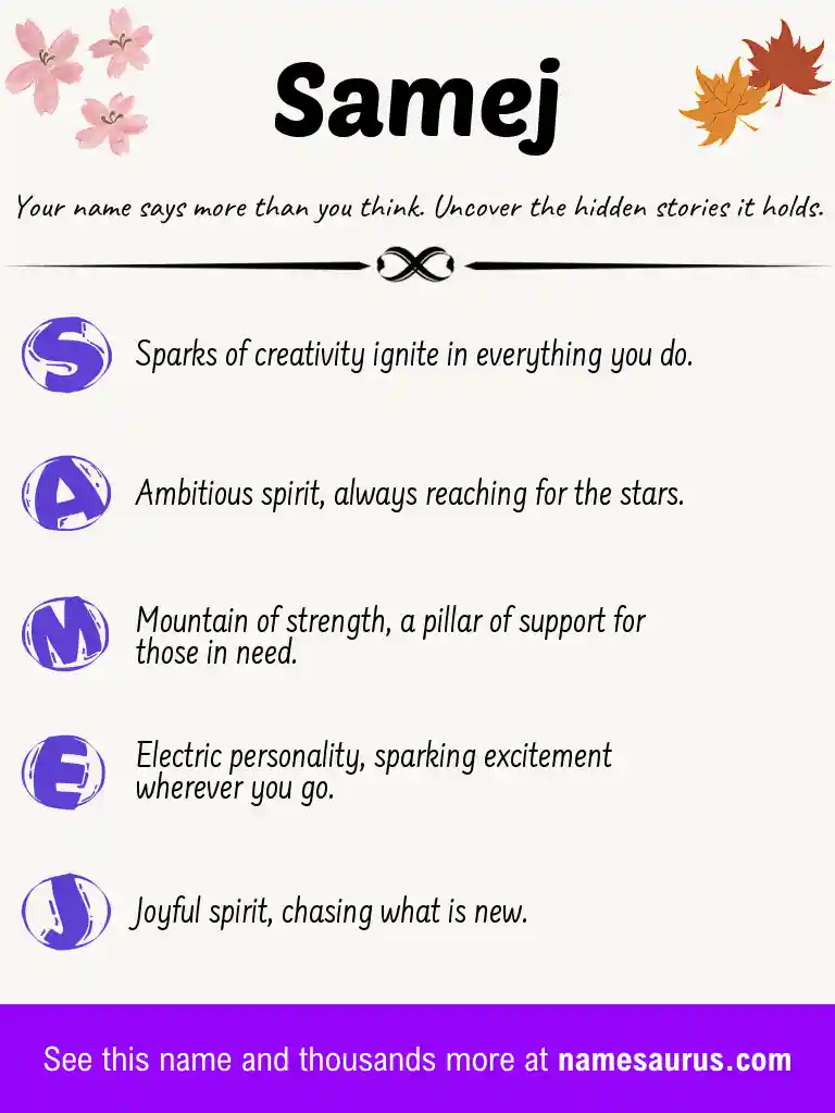 Acrostic poem about Samej.