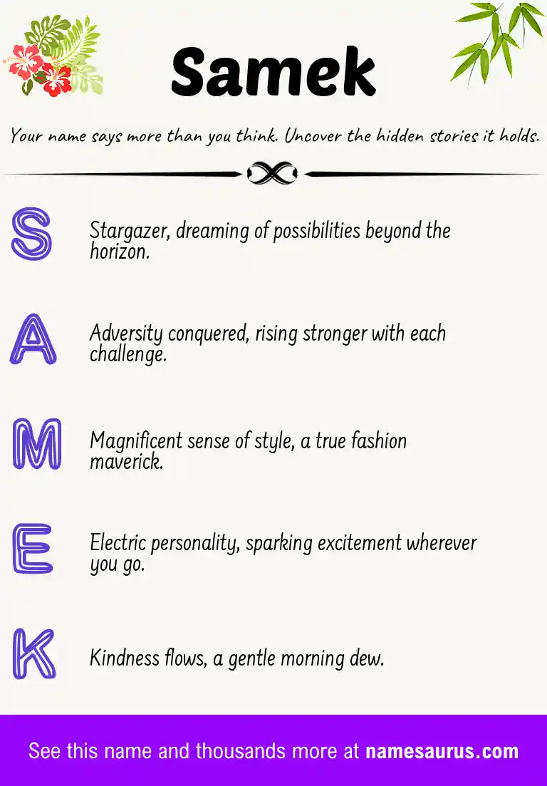 Acrostic poem about Samek.