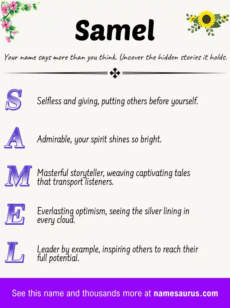 Acrostic poem about Samel.
