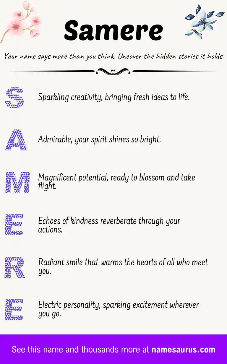 Acrostic poem about Samere.