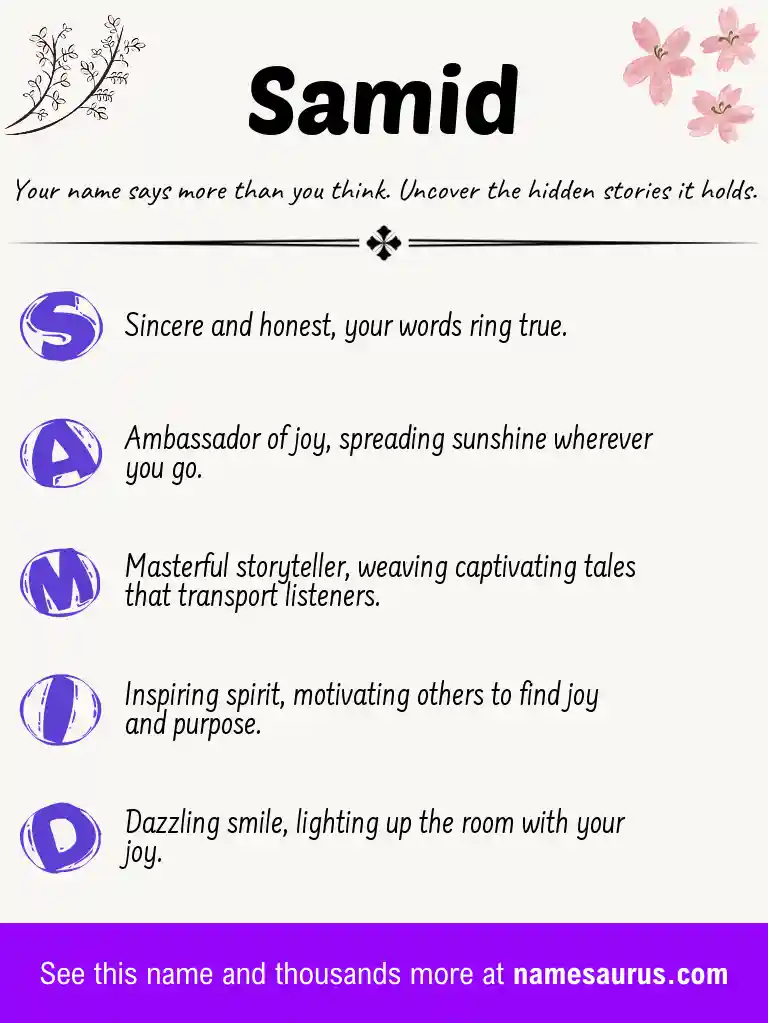 Acrostic poem about Samid.