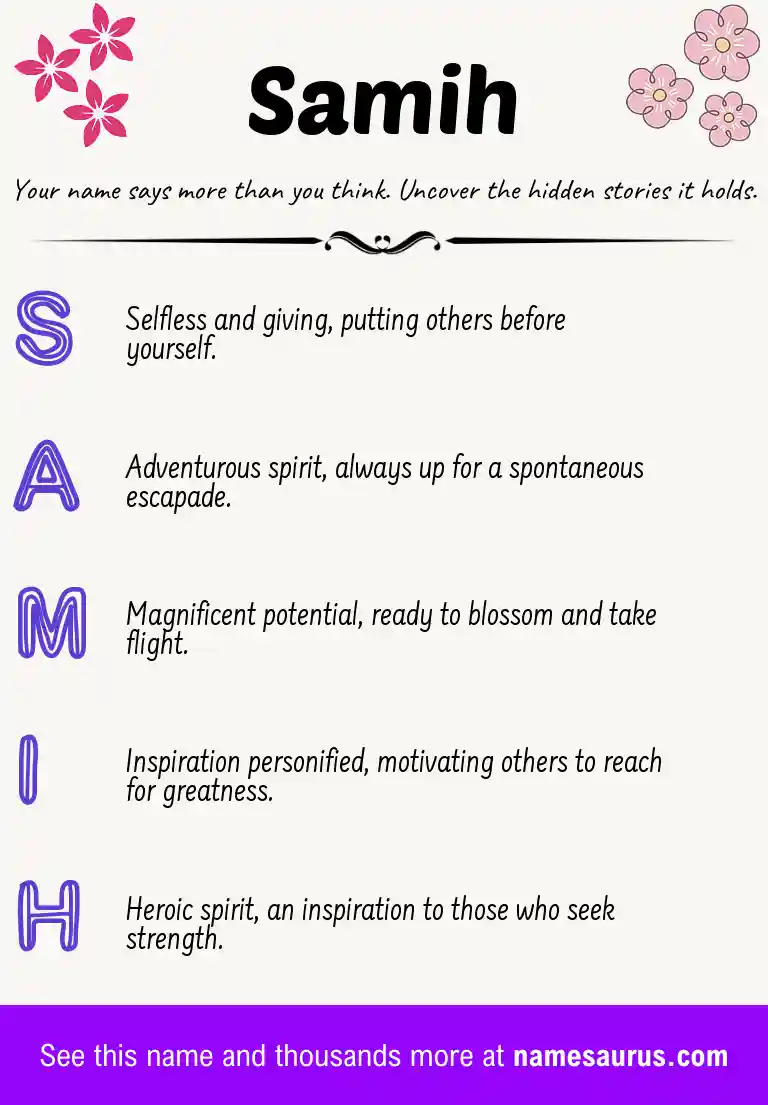 Acrostic poem about Samih.