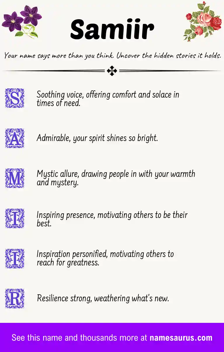 Acrostic poem about Samiir.