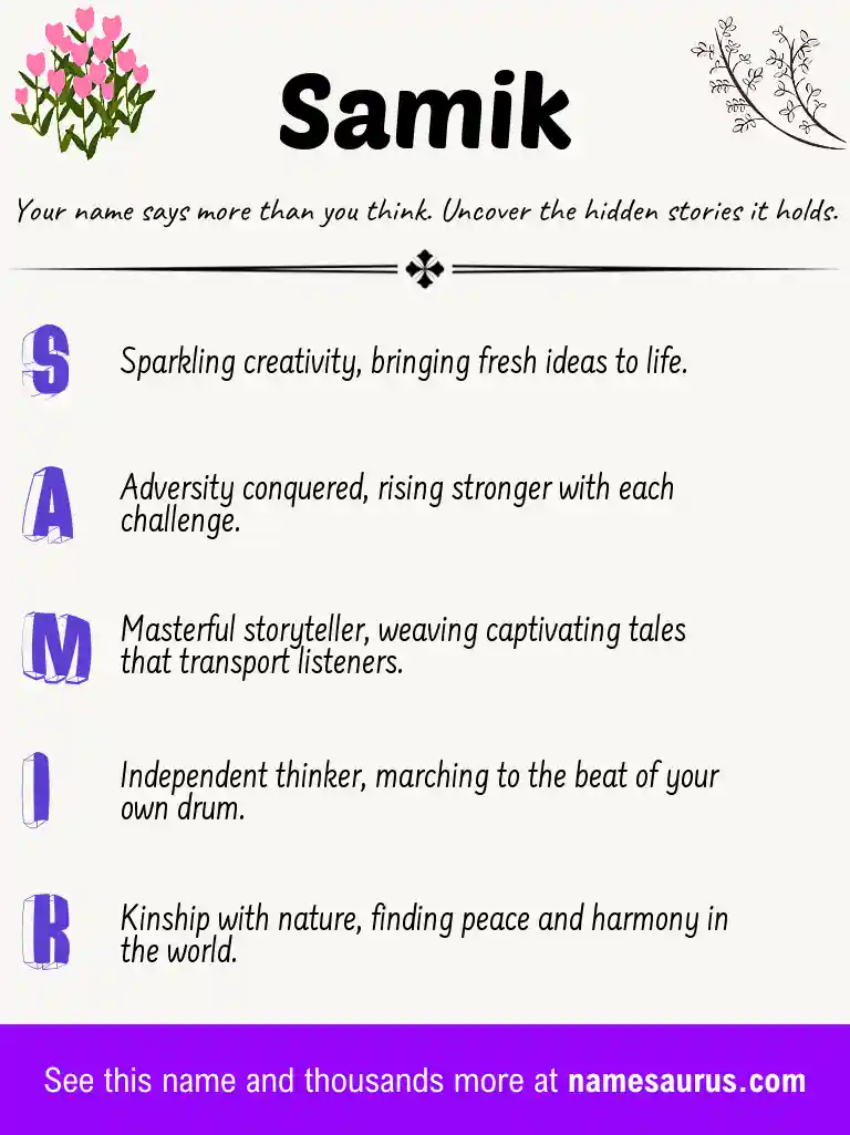 Acrostic poem about Samik.