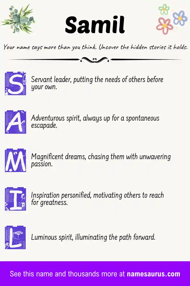 Acrostic poem about Samil.