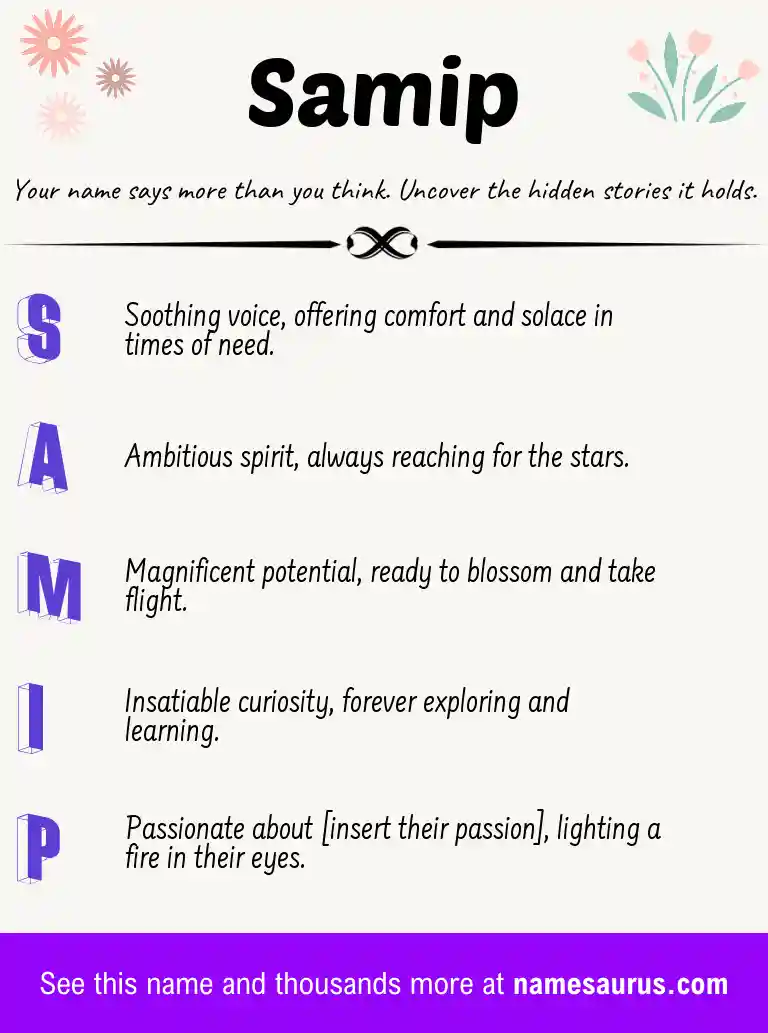 Acrostic poem about Samip.