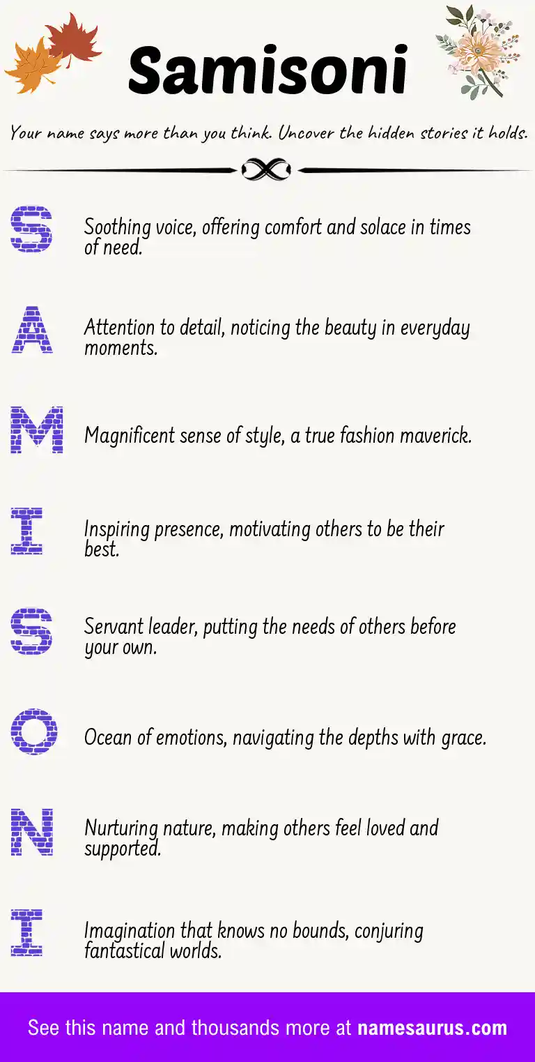 Acrostic poem about Samisoni.