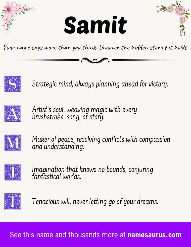 Acrostic poem about Samit.