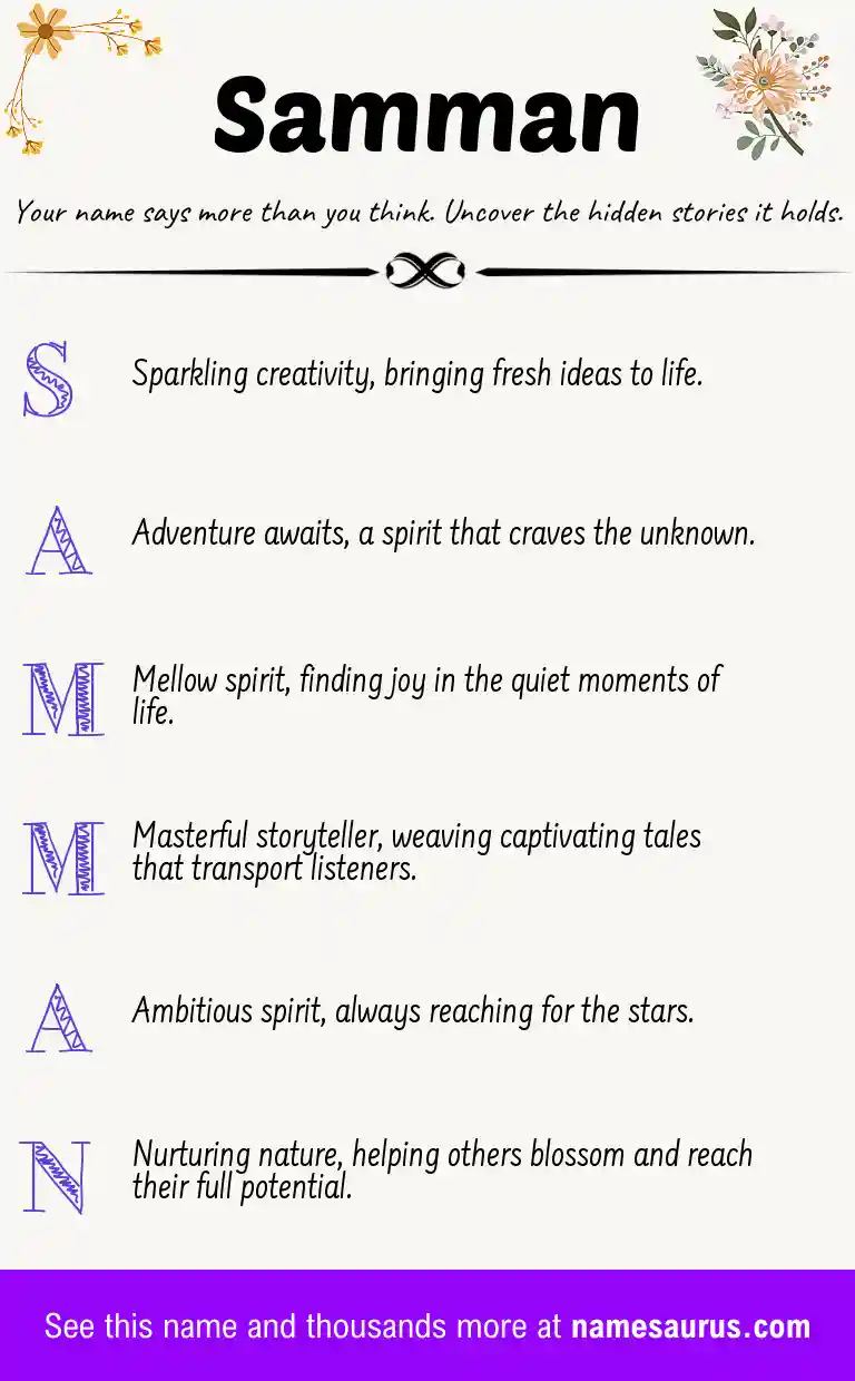 Acrostic poem about Samman.
