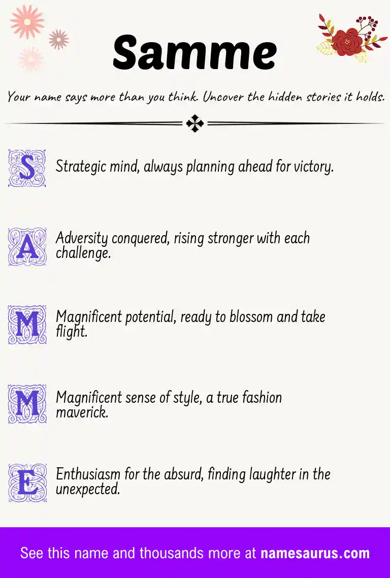 Acrostic poem about Samme.