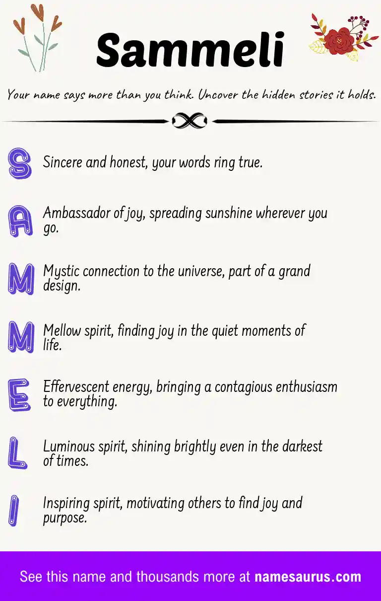 Acrostic poem about Sammeli.