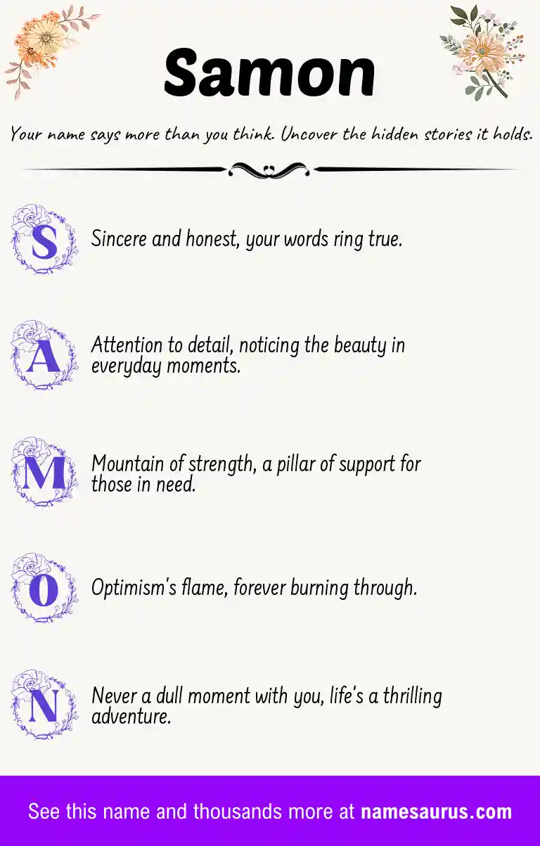Acrostic poem about Samon.