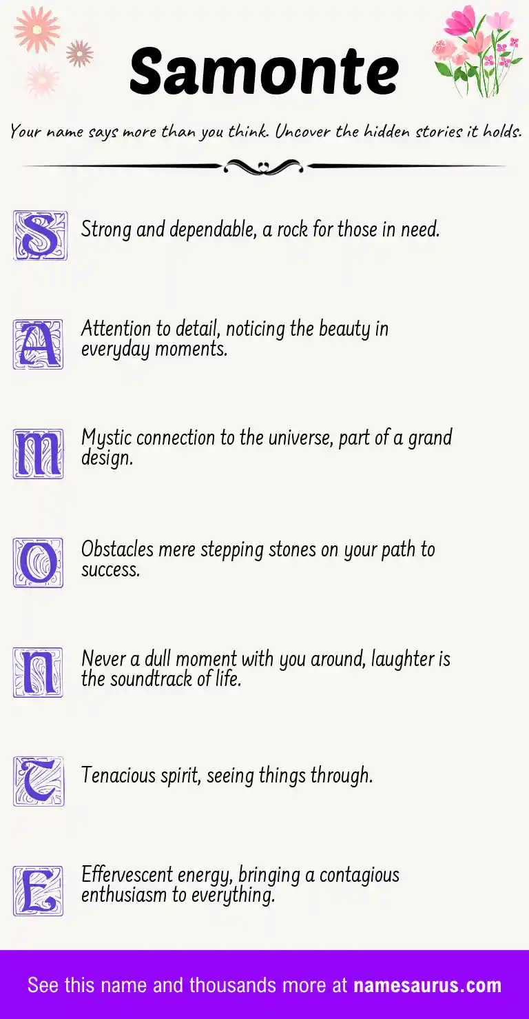 Acrostic poem about Samonte.