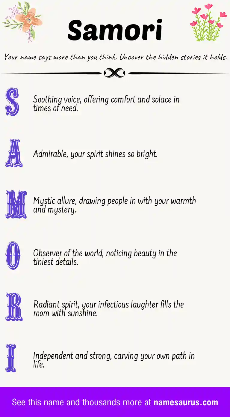 Acrostic poem about Samori.