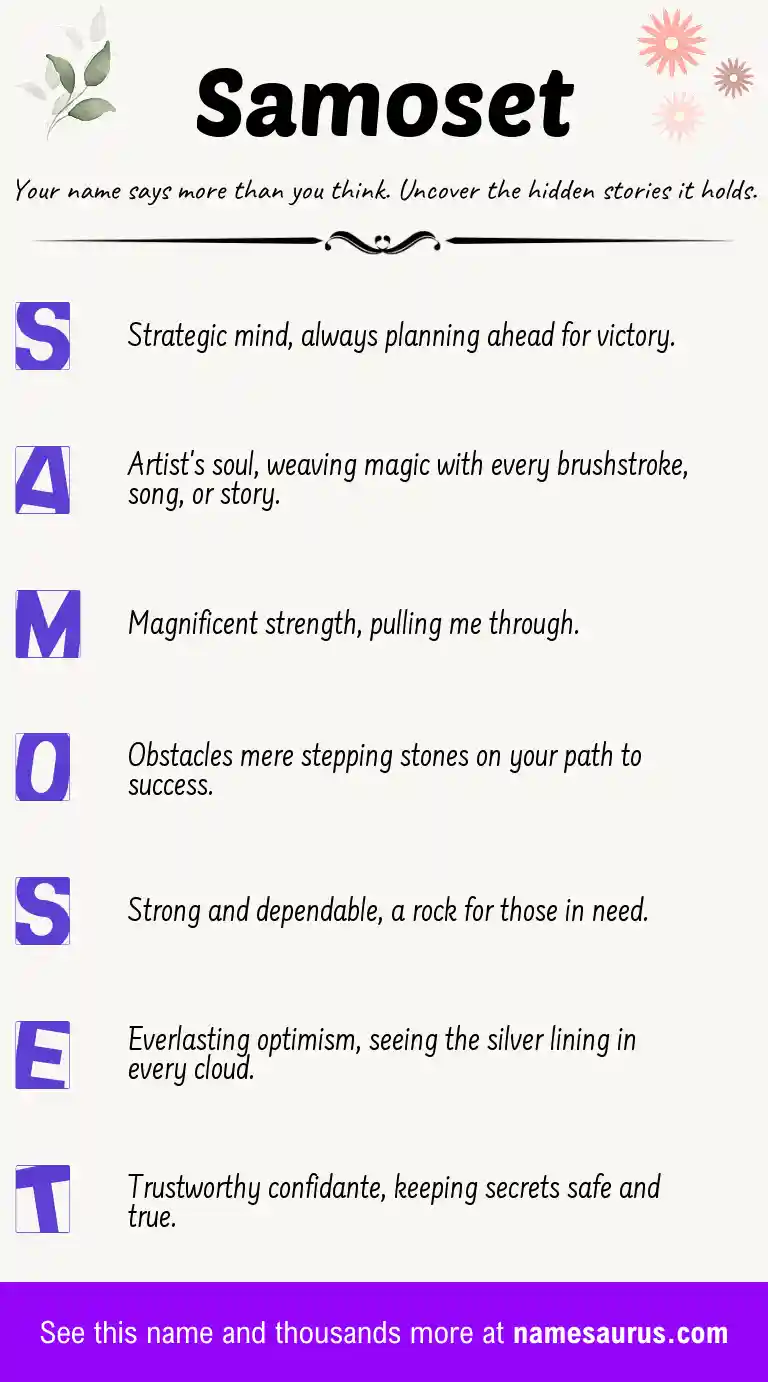 Acrostic poem about Samoset.
