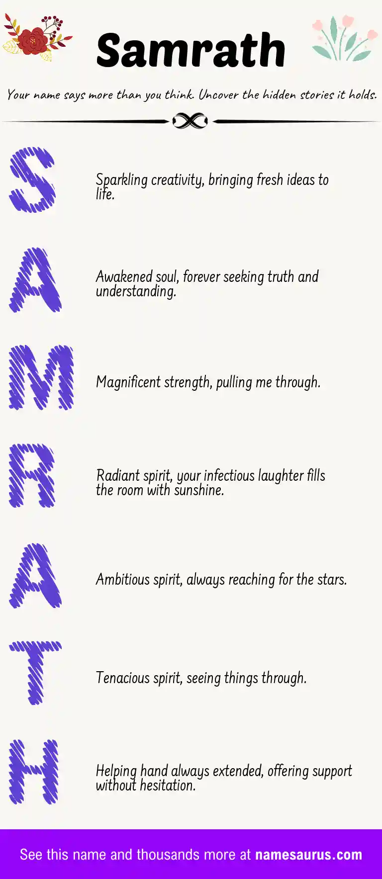 Acrostic poem about Samrath.