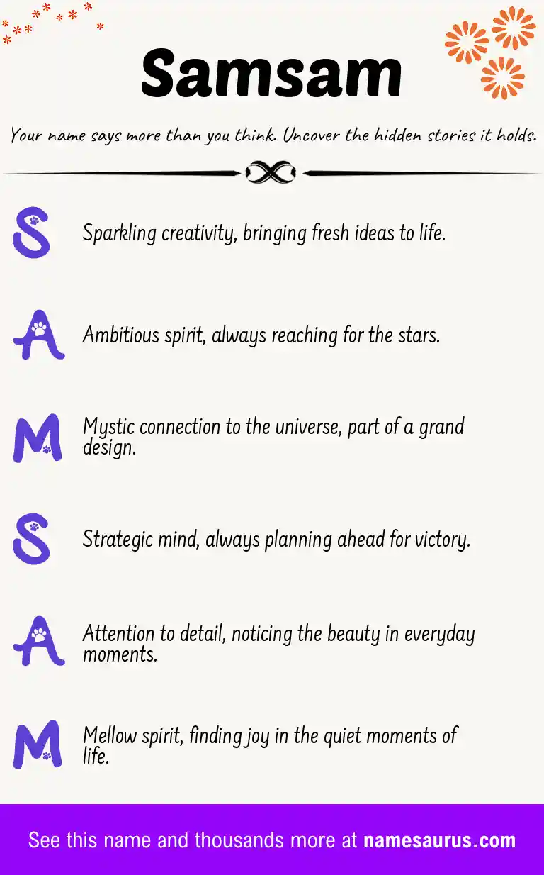 Acrostic poem about Samsam.