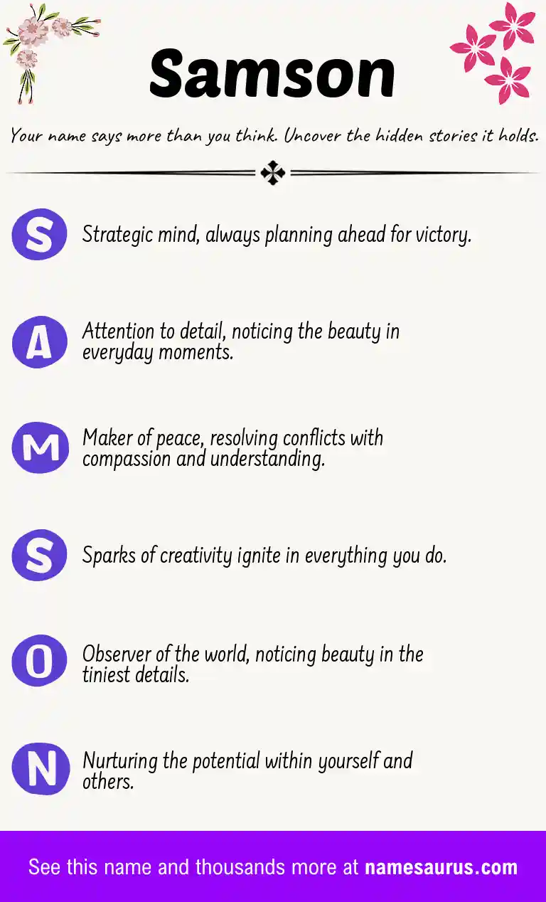 Acrostic poem about Samson.