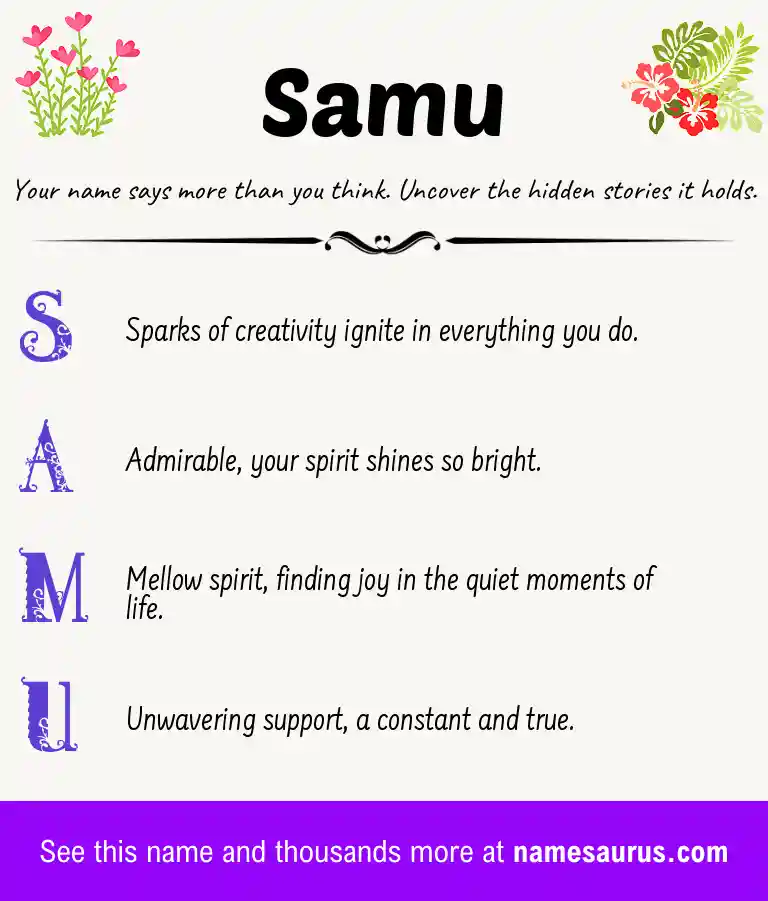 Acrostic poem about Samu.