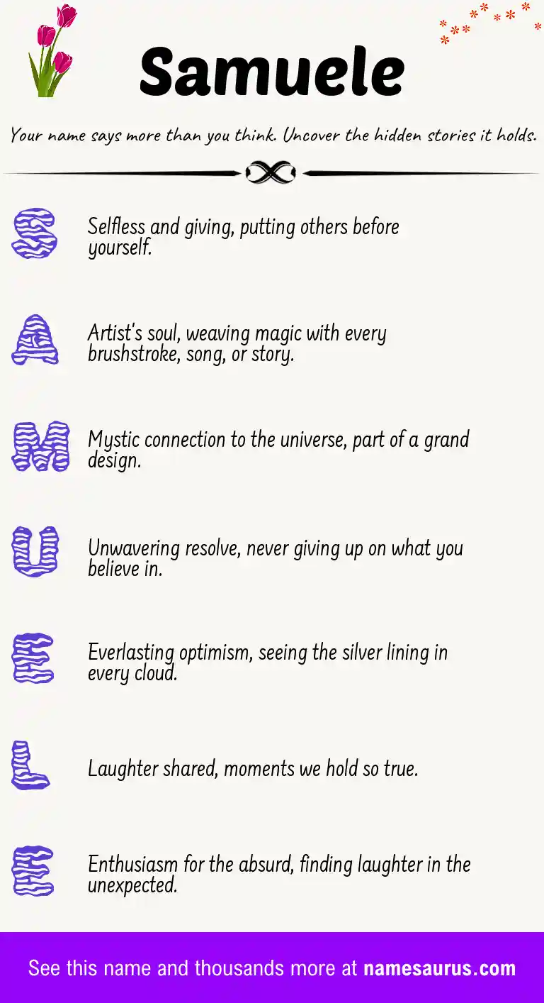Acrostic poem about Samuele.