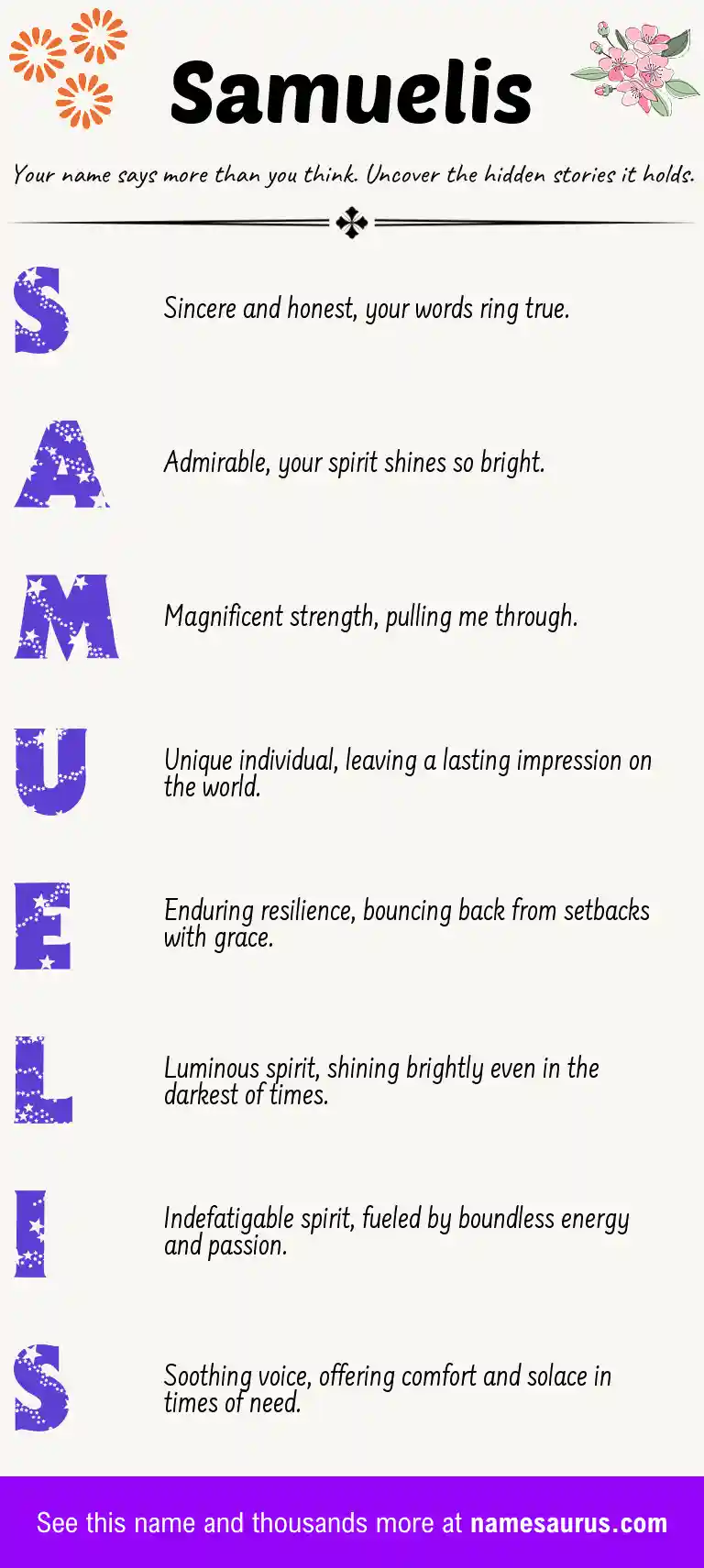 Acrostic poem about Samuelis.