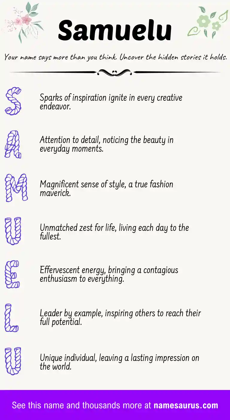 Acrostic poem about Samuelu.