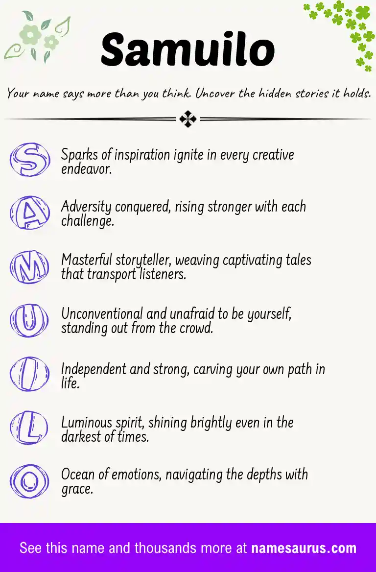 Acrostic poem about Samuilo.