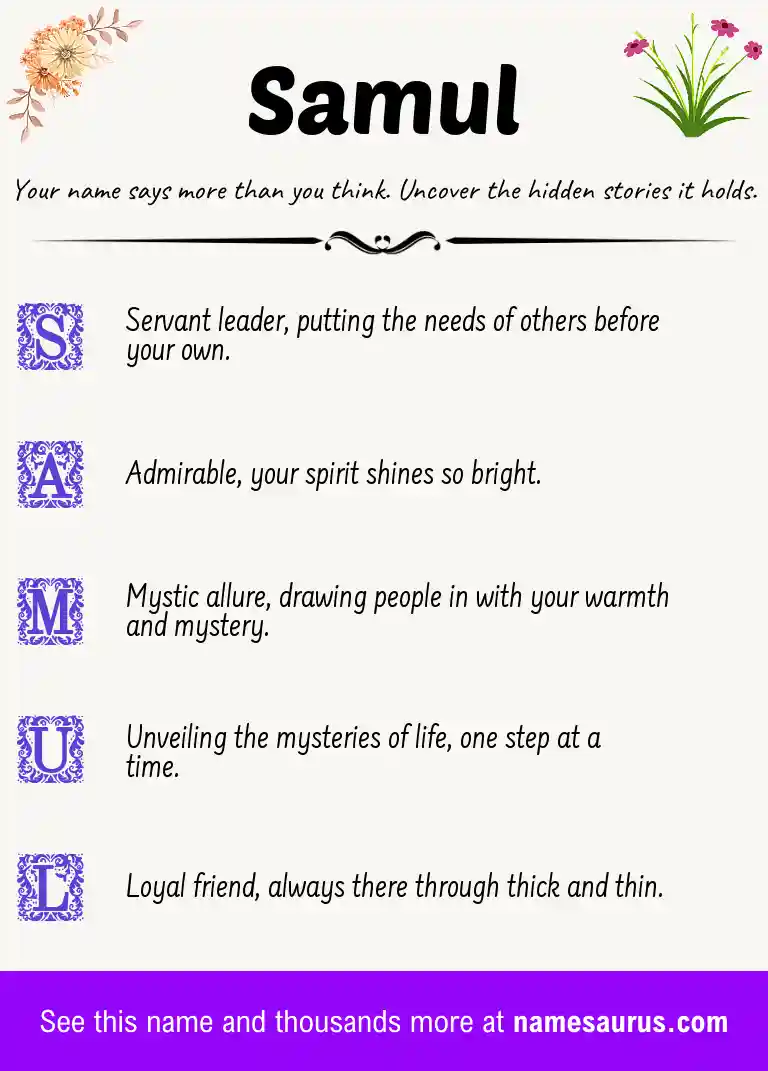 Acrostic poem about Samul.