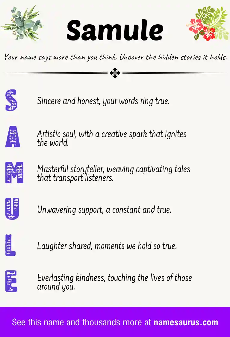 Acrostic poem about Samule.